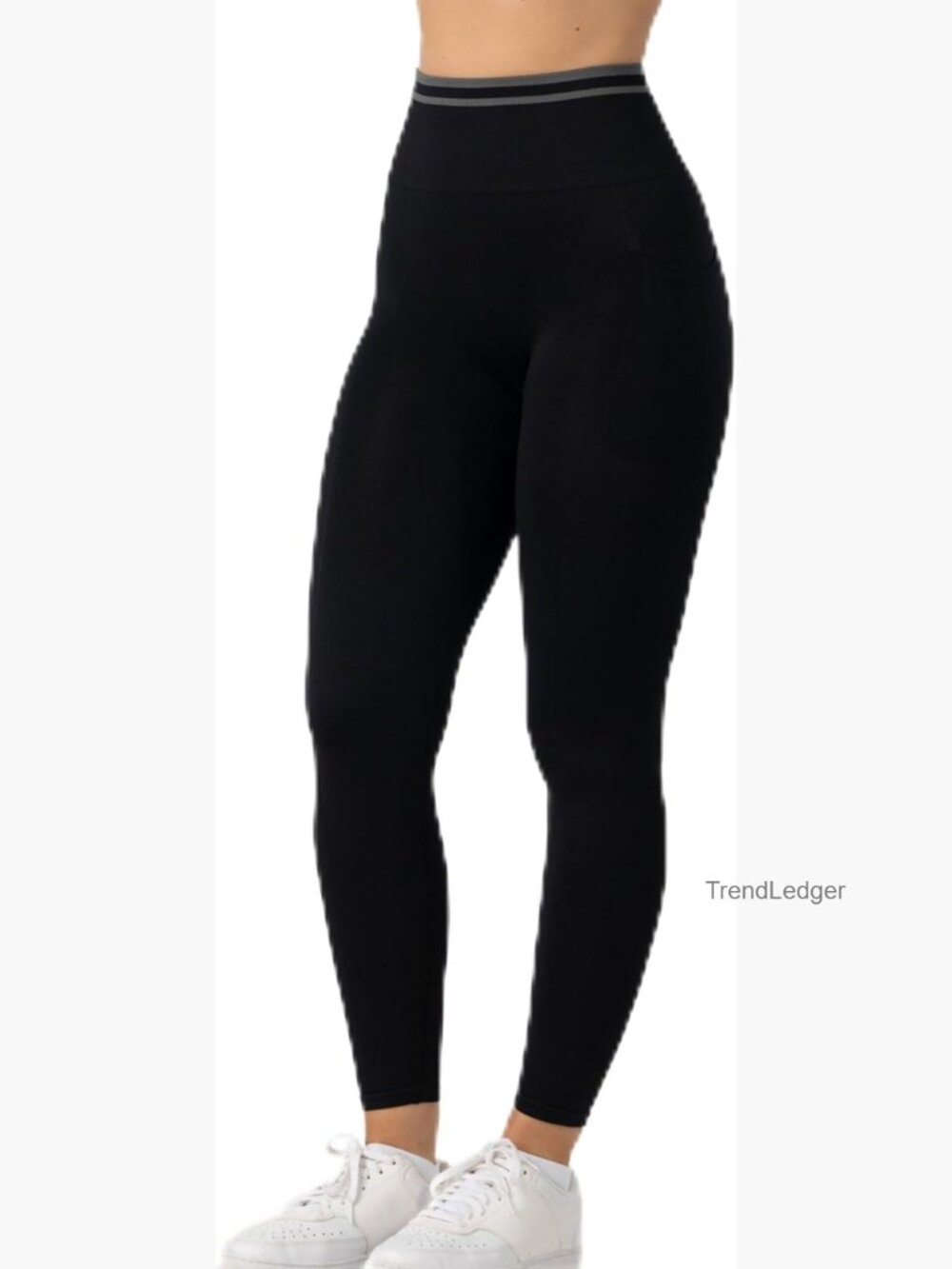 High Waisted Pique Leggings with Side Pocket, XL, Workout Activewear